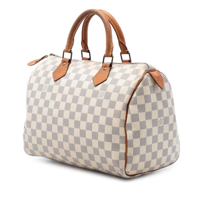 Louis Vuitton Damier Azur Speedy 30 White Very good condition - Back View