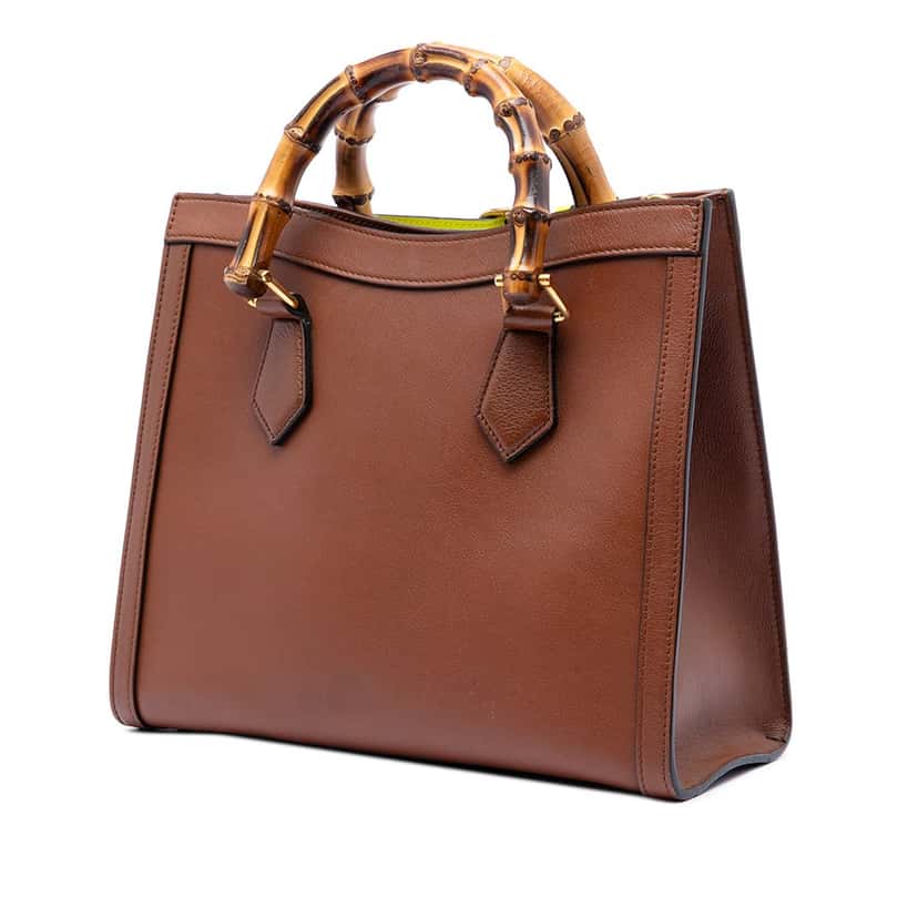 Gucci Medium Leather Bamboo Diana Satchel Brown Leather Very good condition - Back View