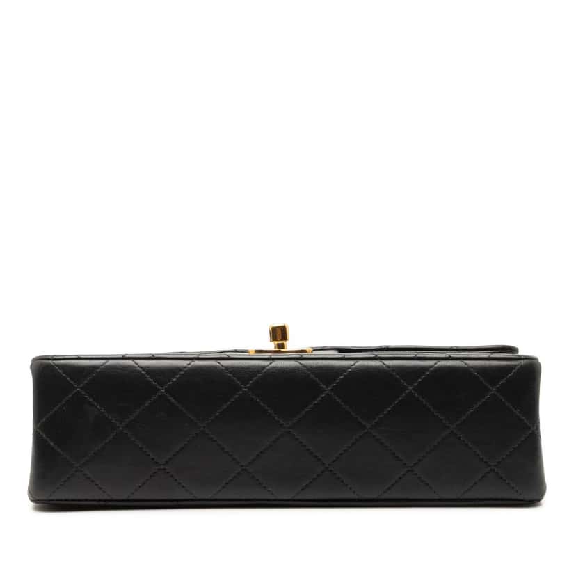 Chanel Small Classic Lambskin Double Flap Black Leather Very good condition - Inside View