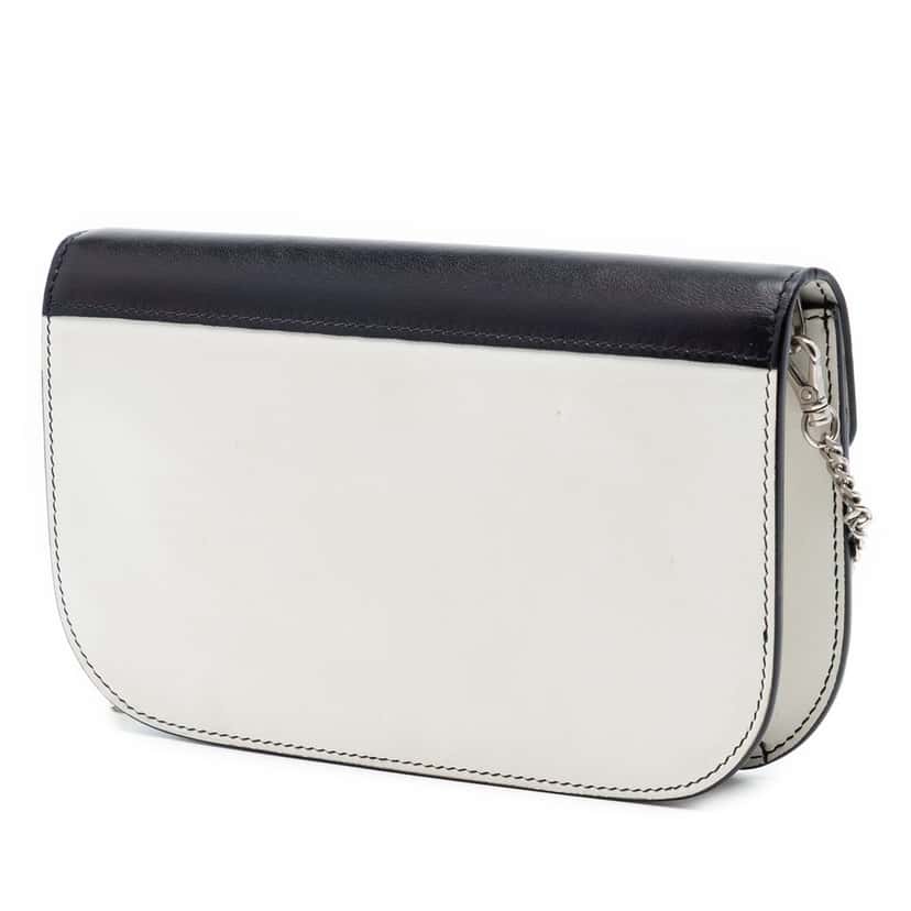 Prada City Calf Sybille Flap Chain Crossbody White Leather Very good condition - Back View