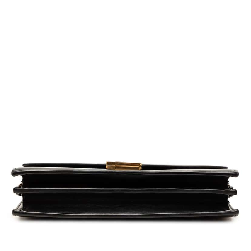 Saint Laurent Smooth Calfskin Monogram Cassandra Clasp Bag Black Leather Very good condition - Inside View