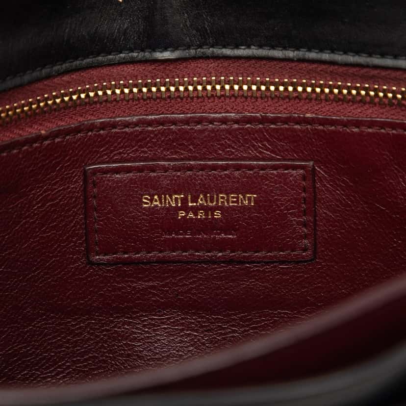 Saint Laurent Smooth Calfskin Monogram Cassandra Clasp Bag Black Leather Very good condition - Box View