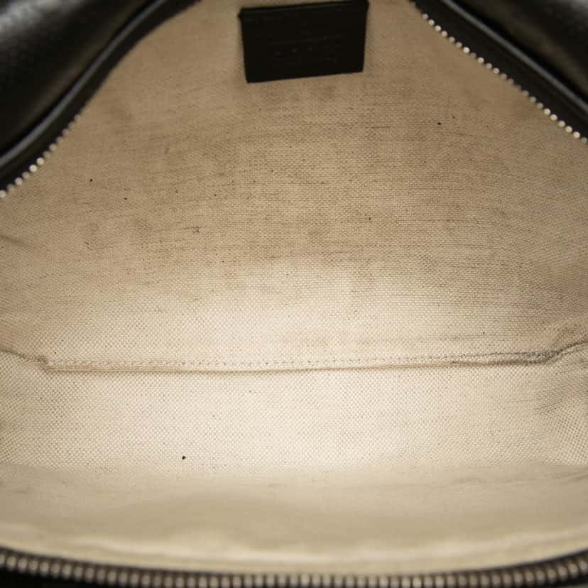 Gucci GG Embossed Perforated Leather Pocket Belt Bag Black Leather Very good condition - Model View