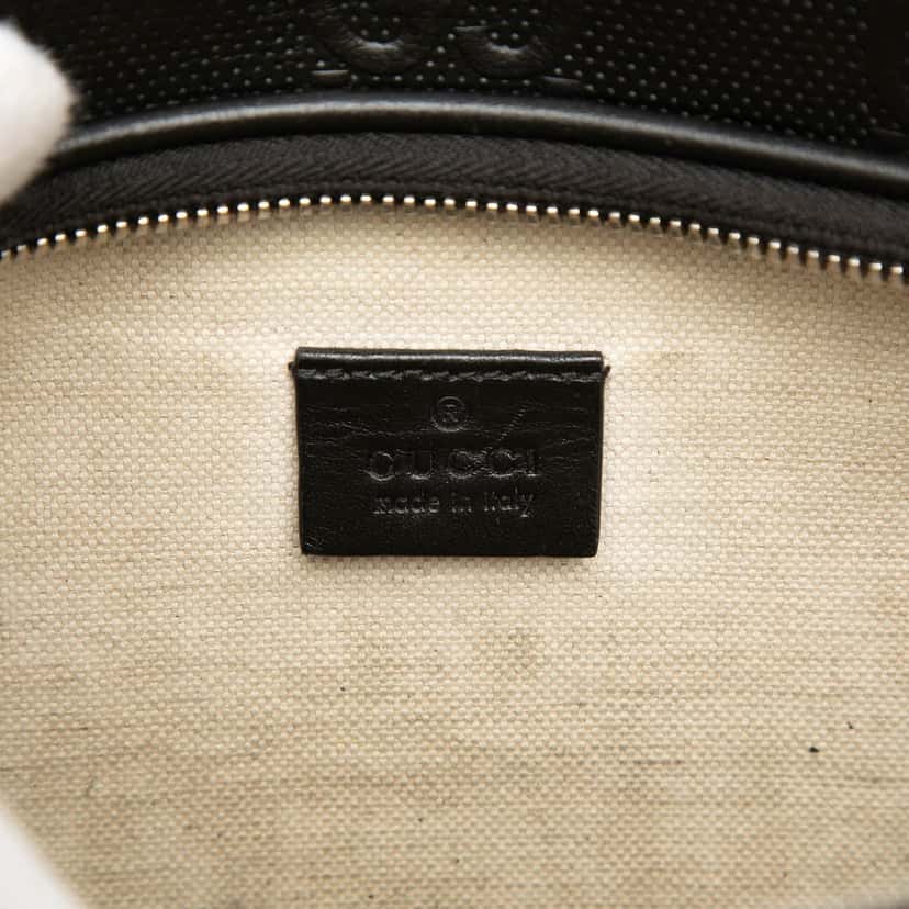 Gucci GG Embossed Perforated Leather Pocket Belt Bag Black Leather Very good condition - Box View