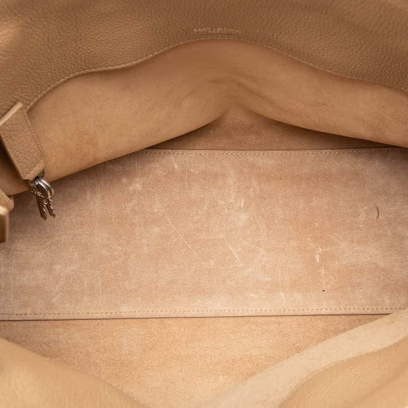 Saint Laurent Small Grained Calfskin Supple Sac De Jour Satchel Brown Leather Very good condition - Model View