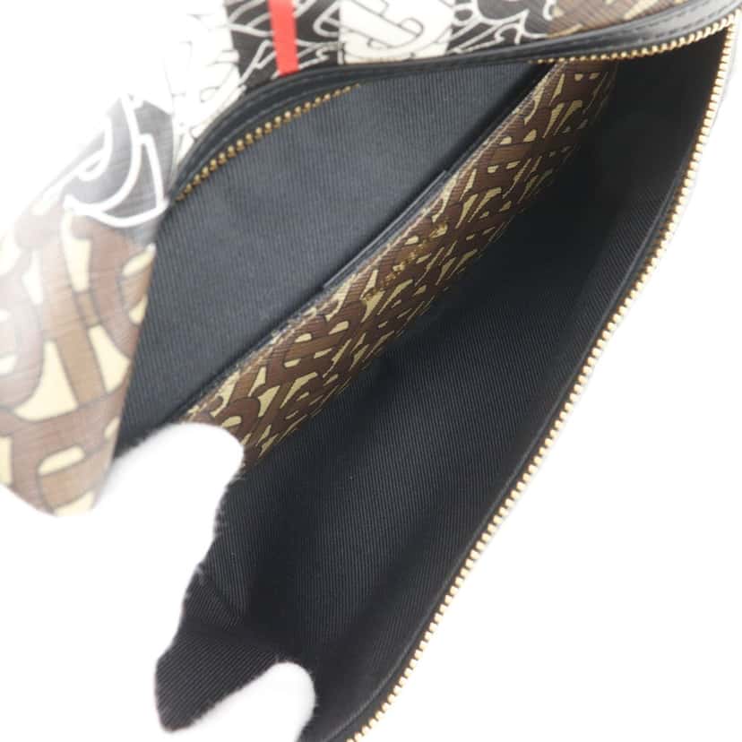 Burberry Monogram Stripe E-Canvas Belt Bag Brown Very good condition - Box View