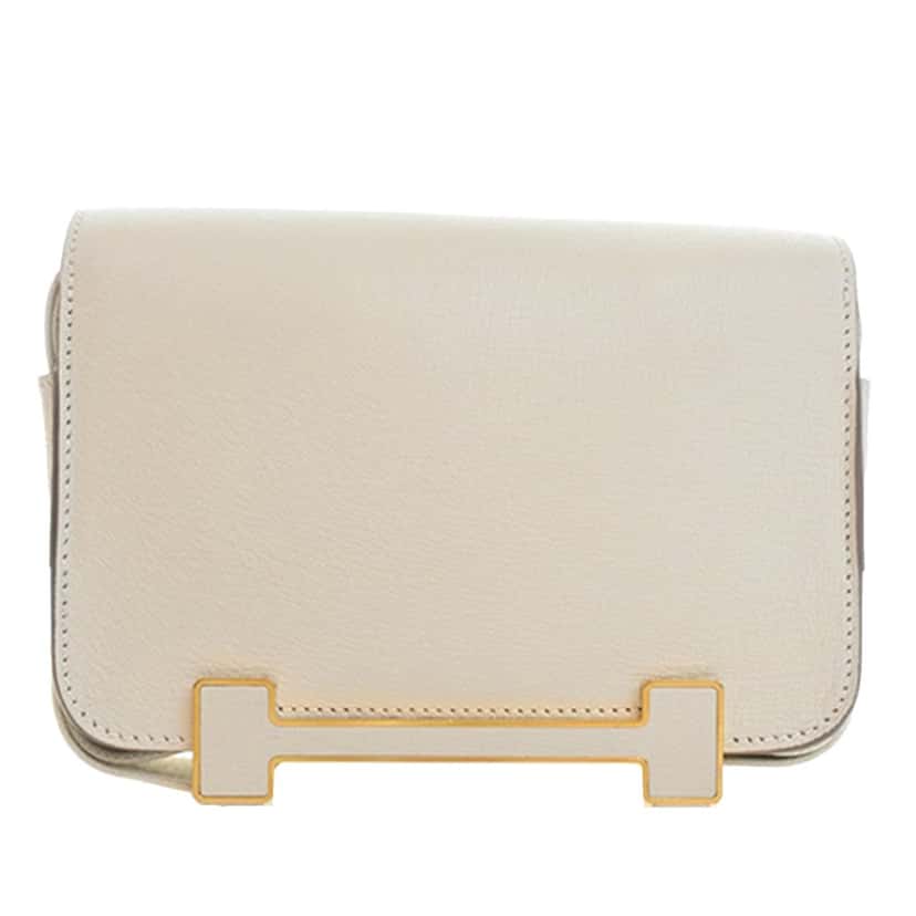 Hermès Chevre Mysore Geta White Leather Very good condition - Back View