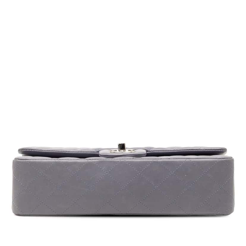 Chanel Medium Classic Lambskin Double Flap Purple Leather Very good condition - Inside View