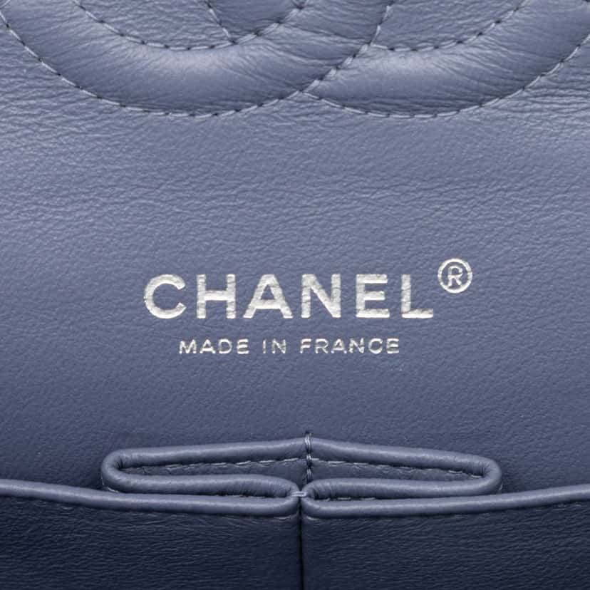 Chanel Medium Classic Lambskin Double Flap Purple Leather Very good condition - Box View