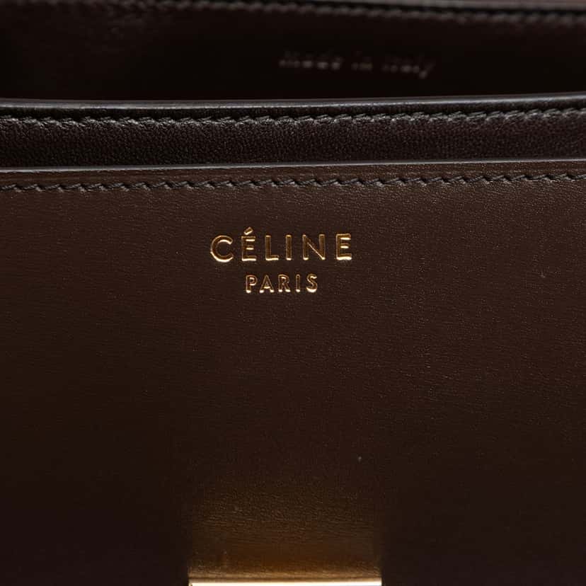 Celine Medium Calfskin Classic Box Brown Leather Very good condition - Box View