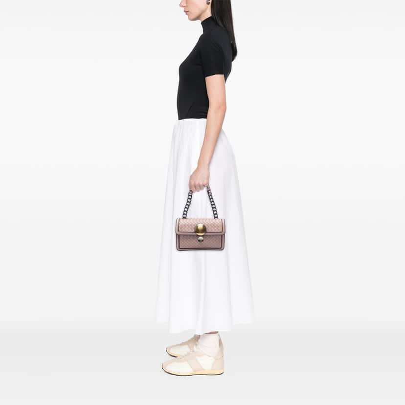Bottega Veneta Nappa Intrecciato Mirror Lens Double Sided Flap Shoulder Bag Brown Leather Very good condition - Box View