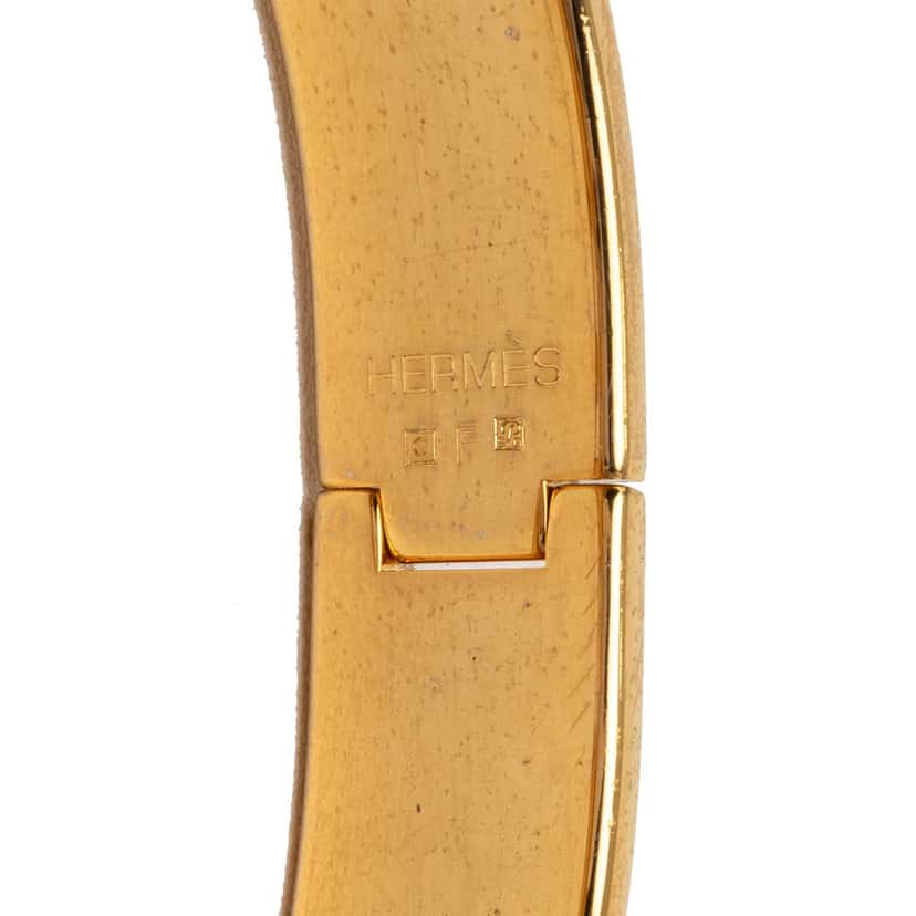 Hermès Narrow Enamel Clic H Bracelet GM White Very good condition - Model View