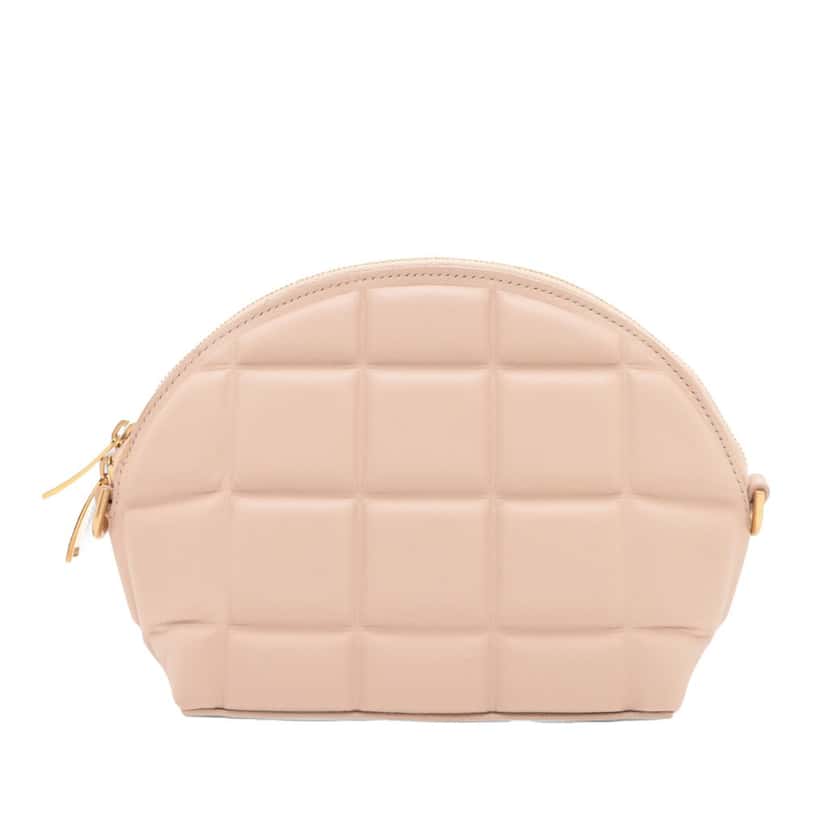 Bottega Veneta Mini Padded Nappa Half Moon Chain Crossbody Pink Leather Very good condition - Back View