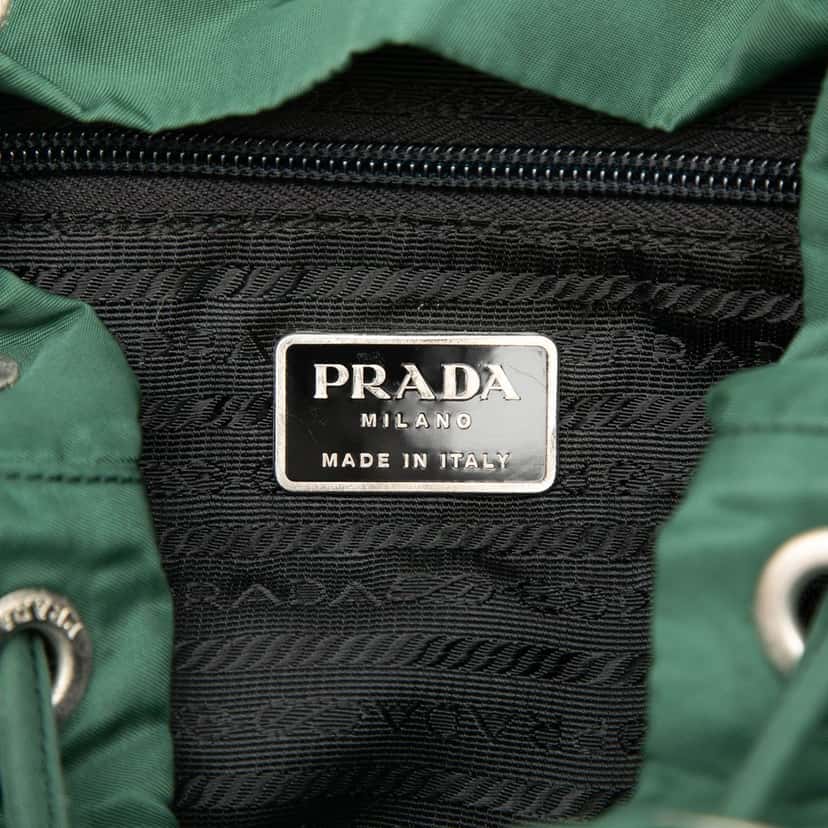 Prada Tessuto Drawstring Backpack Green Very good condition - Box View
