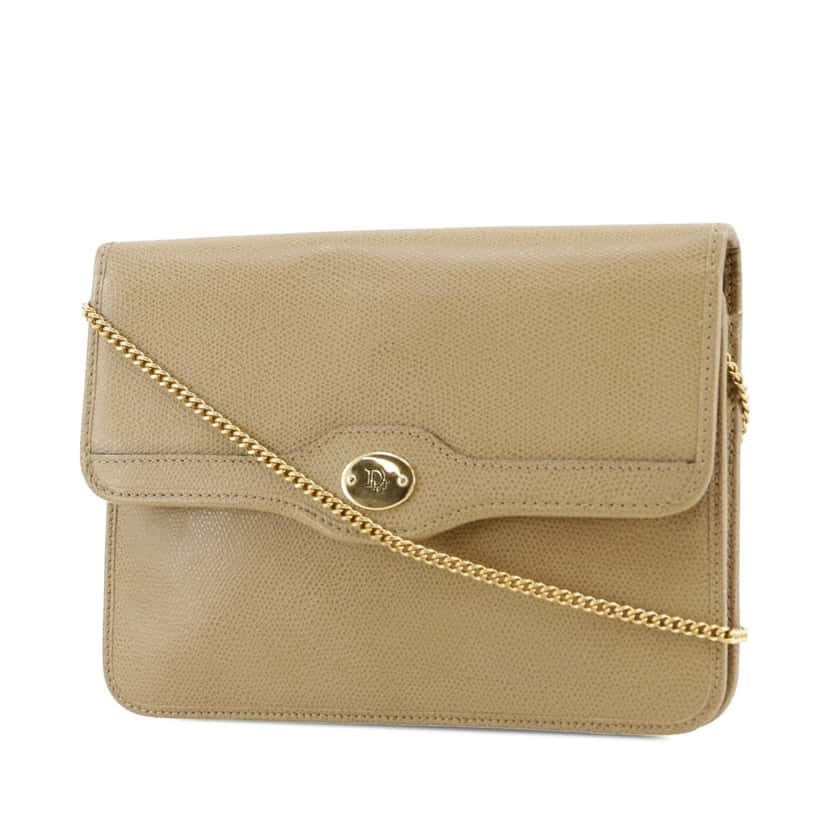 Dior Leather Chain Crossbody Beige Leather Very good condition - Back View