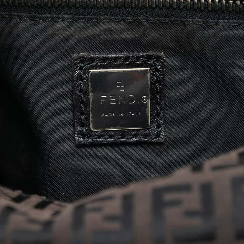 Fendi Zucchino Canvas Shoulder Bag Brown Very good condition - Box View