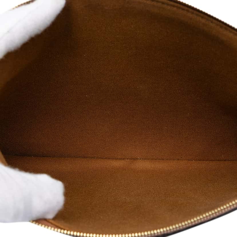 Celine Small Triomphe Coated Canvas Clutch Brown Very good condition - Model View