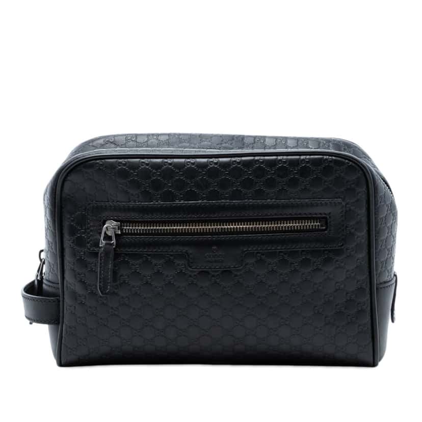 Gucci Microguccissima Clutch Black Leather Very good condition - Front View