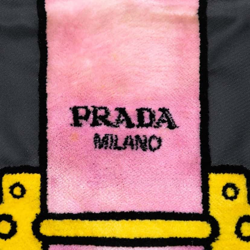 Prada Tessuto Velluto Ricamo Trompe L oeil Tote Black Very good condition - Box View