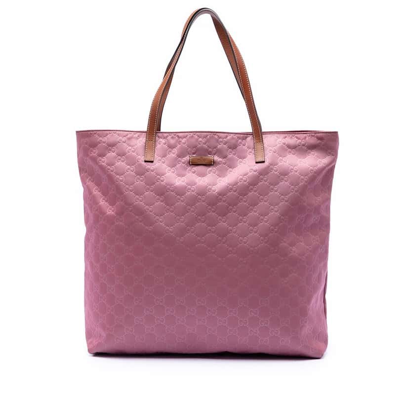 Gucci GG Nylon Tote Pink Very good condition - Front View