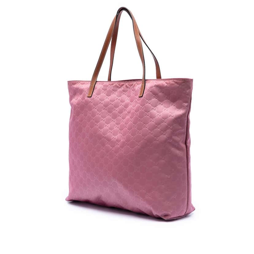 Gucci GG Nylon Tote Pink Very good condition - Back View