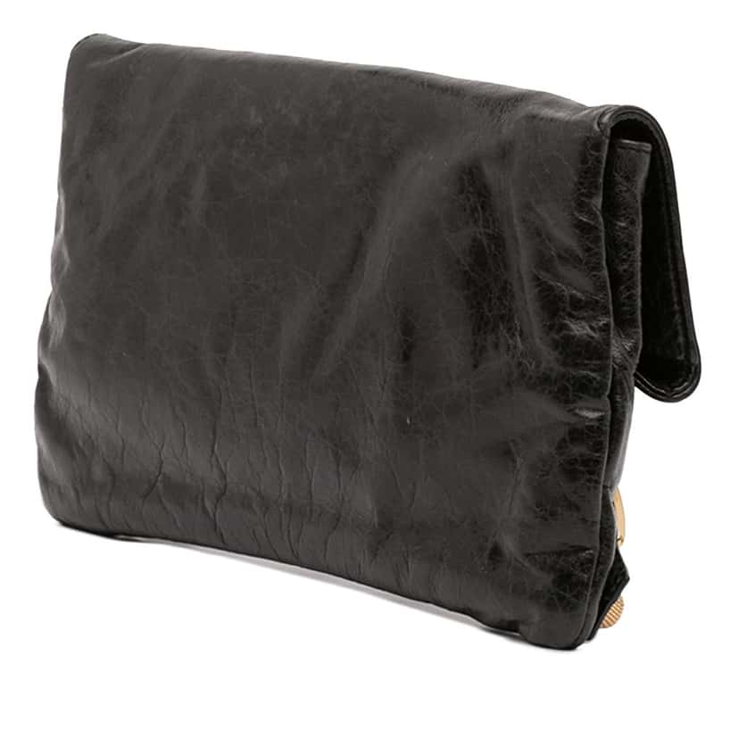 Balenciaga Lambskin Motocross Giant 21 Envelope Clutch Black Leather Very good condition - Back View