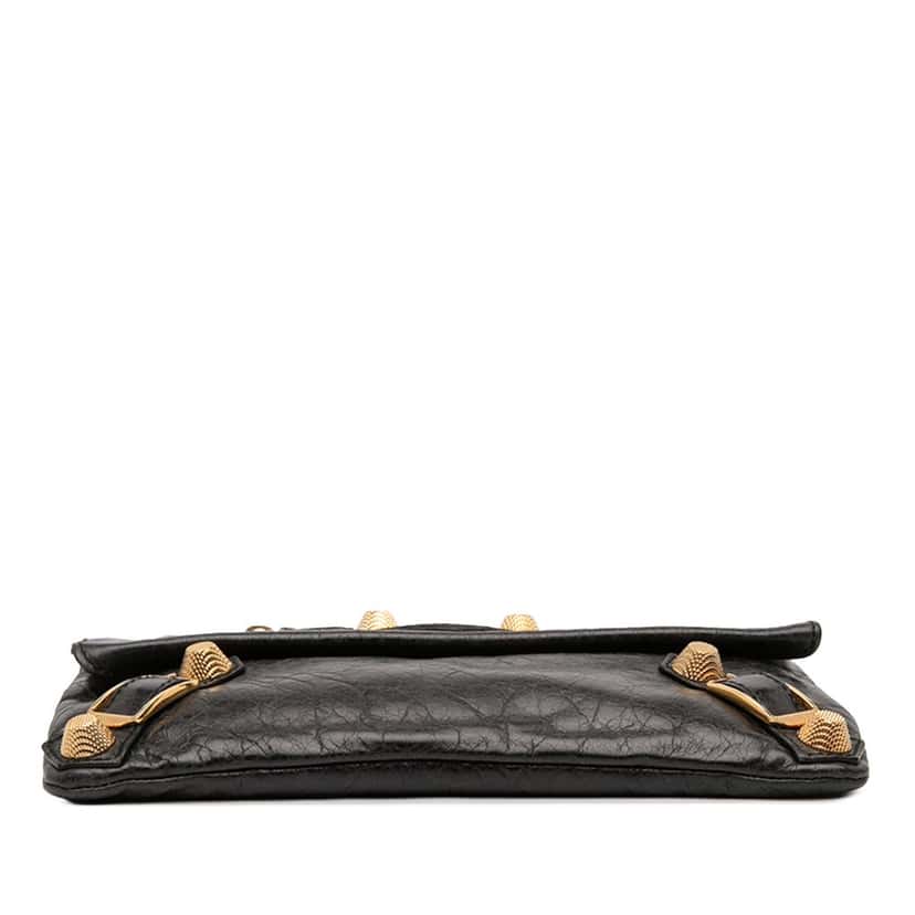 Balenciaga Lambskin Motocross Giant 21 Envelope Clutch Black Leather Very good condition - Inside View