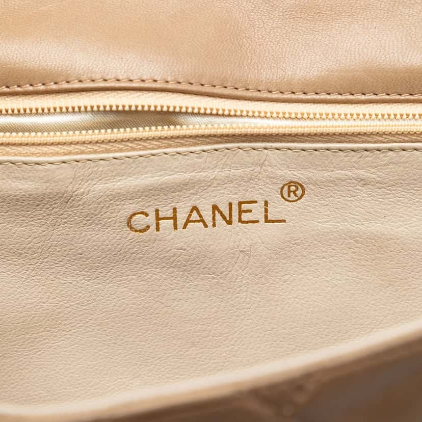 Chanel Quilted Lambskin Tassel Flap Beige Leather Very good condition - Box View