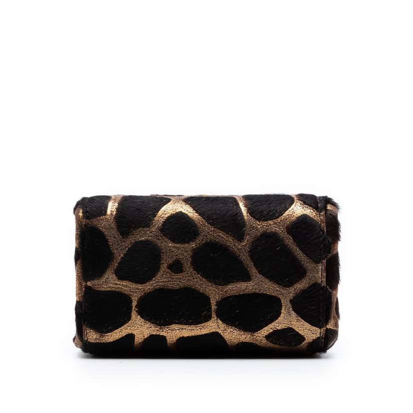 Chanel Mini Metallic Pony Hair Giraffe Reissue Accordion Flap Gold Very good condition - Inside View