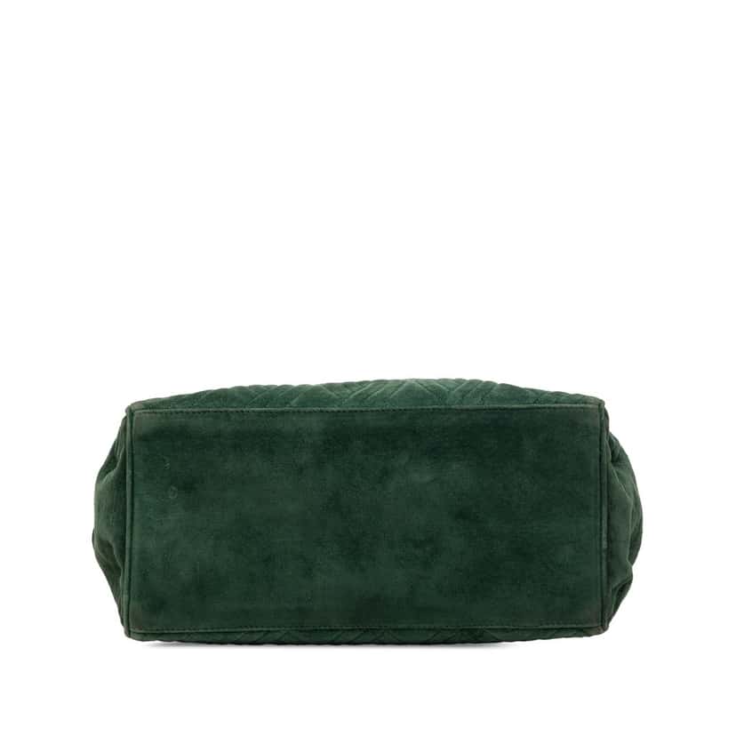 Fendi Suede Pasta Handbag Green Leather Very good condition - Inside View