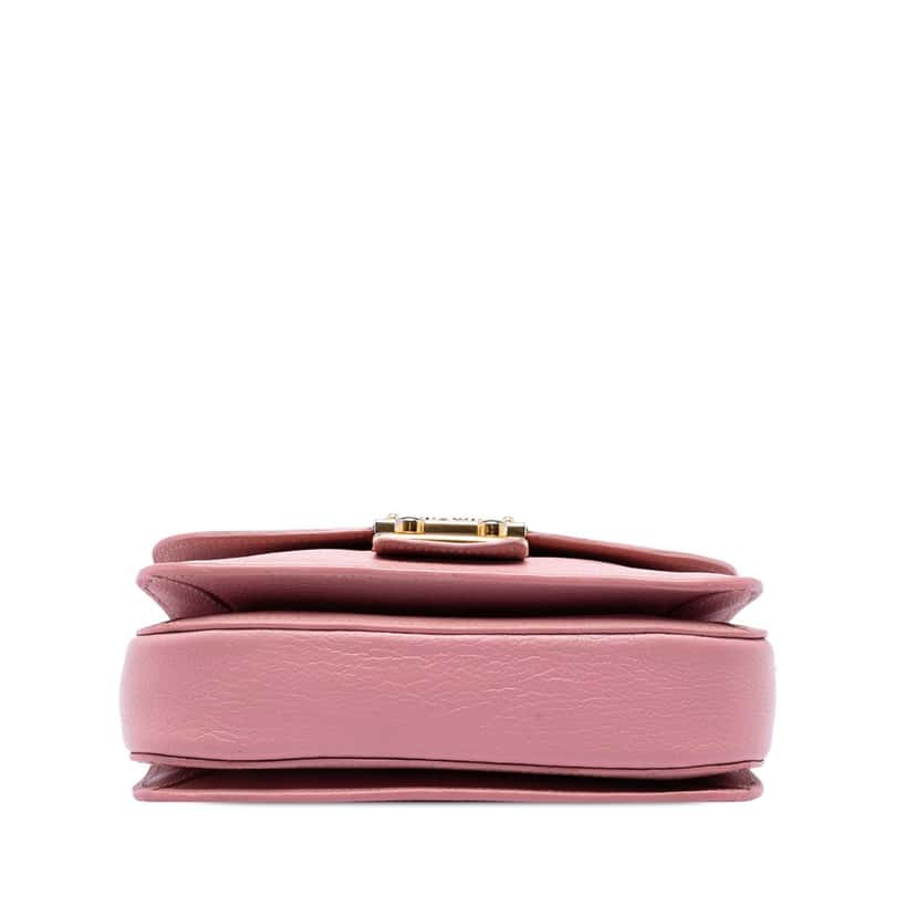 Miu Miu Goatskin Madras Top Handle Bag Pink Leather Very good condition - Inside View