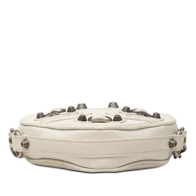 Balenciaga Mini Lambskin Motocross Le Cagole Heart Chain Bag White Leather Good condition - Inside View