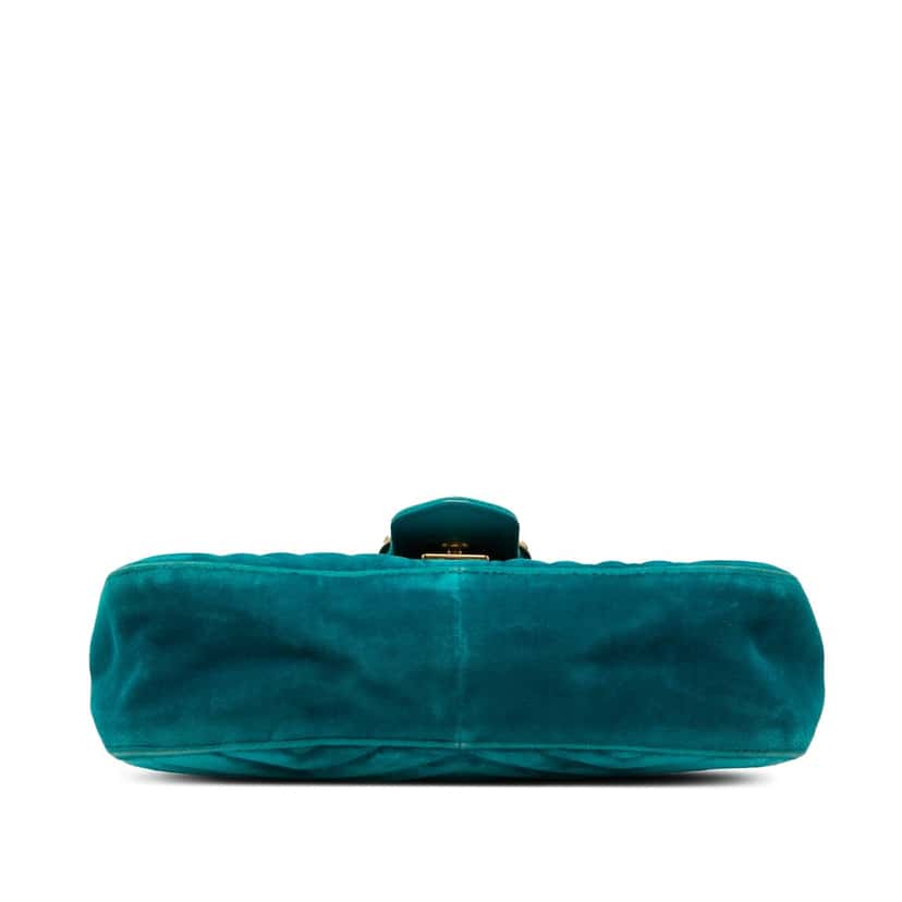 Gucci Medium GG Marmont Matelasse Velvet Shoulder Bag Blue Very good condition - Inside View