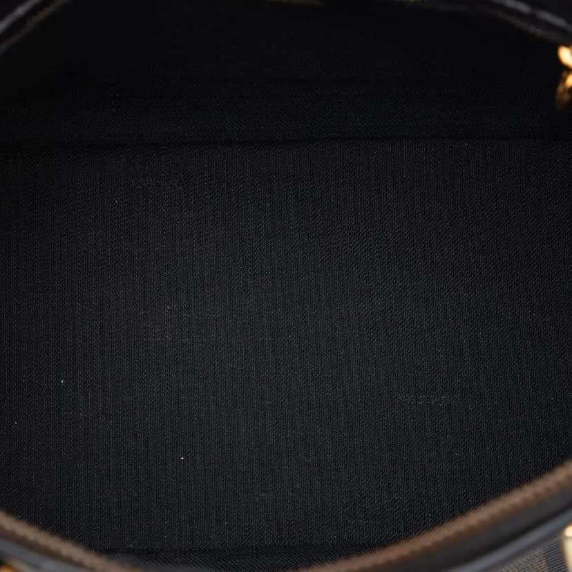 Fendi Pequin Coated Canvas Dome Satchel Brown Very good condition - Model View