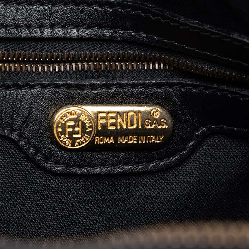 Fendi Pequin Coated Canvas Dome Satchel Brown Very good condition - Box View