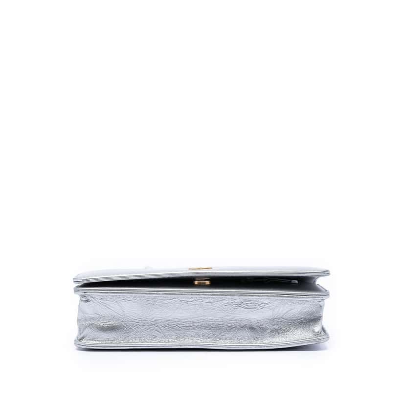 Chanel Quilted Aged Calfskin Gabrielle Wallet On Chain Silver Leather Very good condition - Inside View