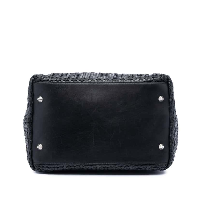Dior Medium Woven Calfskin Soft Lady Dior Black Leather Very good condition - Inside View