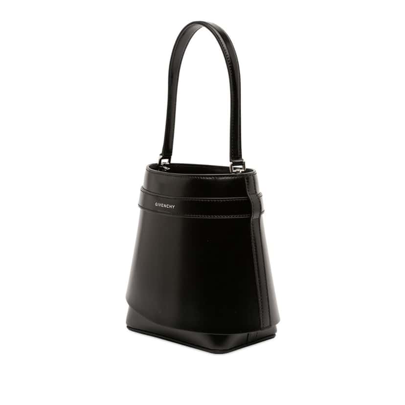 Givenchy Micro Leather GV Shark Lock Bucket Bag Black Leather Very good condition - Back View