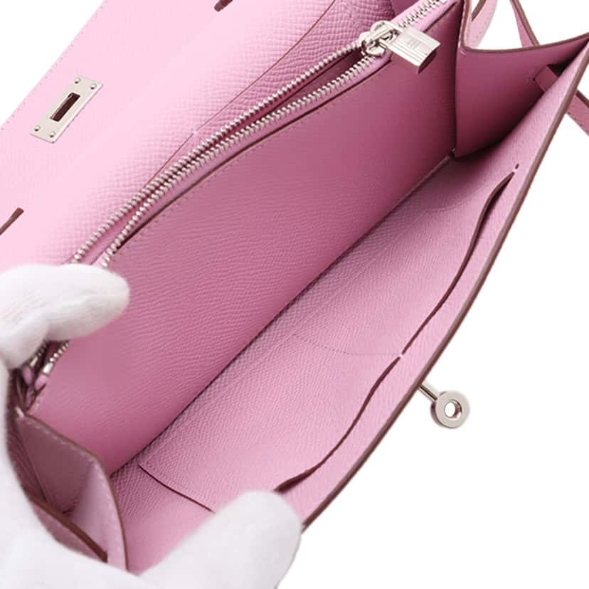 Hermès Epsom Kelly To Go Wallet Pink Leather Very good condition - Inside View