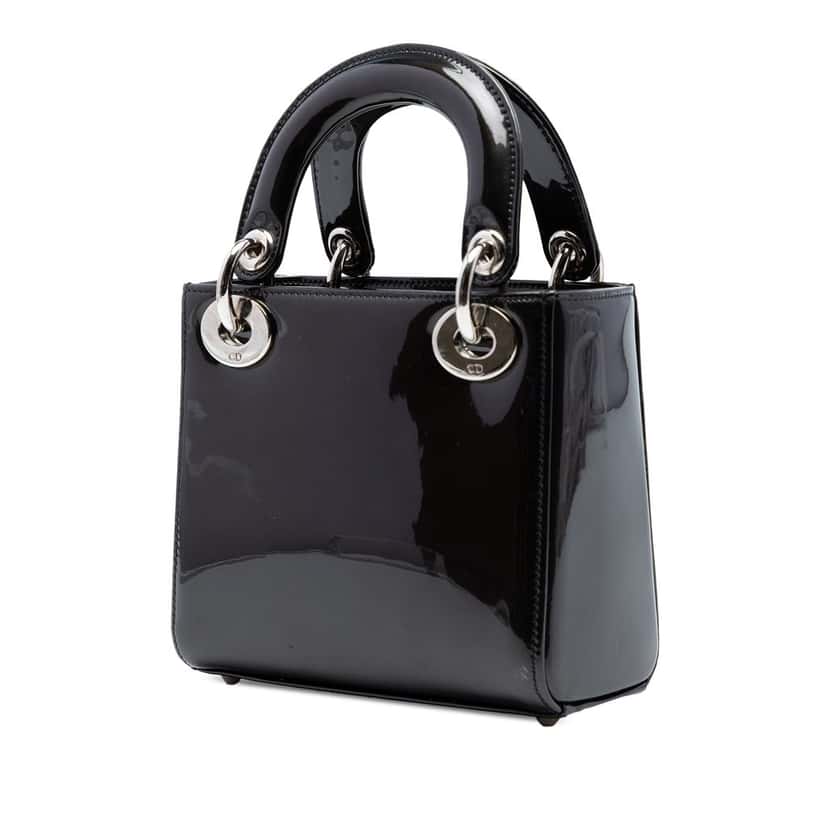 Dior Mini Patent Lady Dior Black Leather Very good condition - Back View