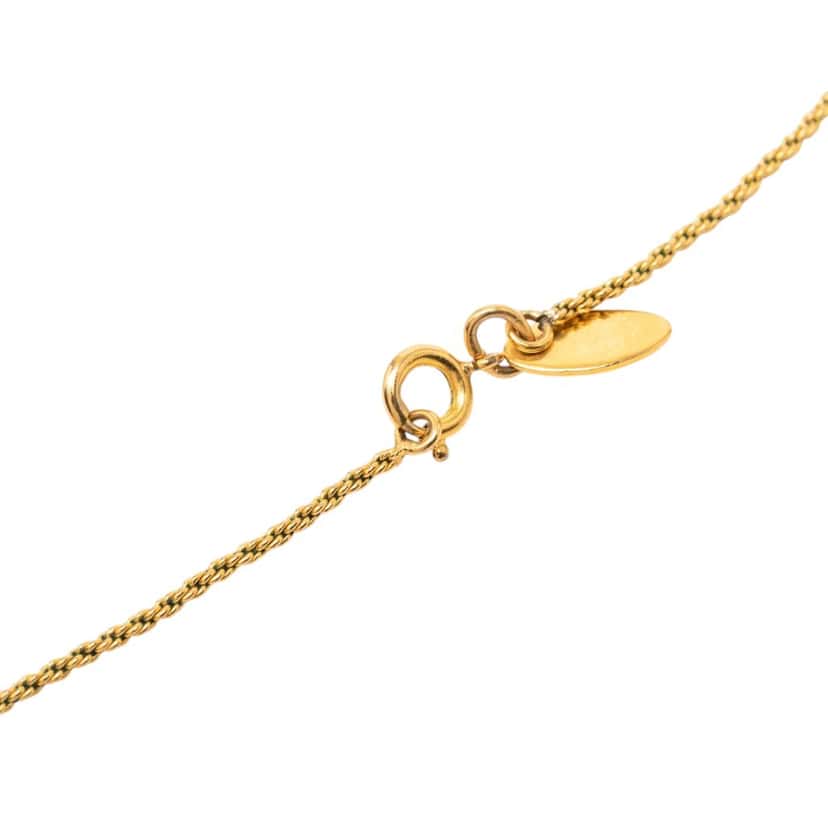 Chanel CC Gold Plated Round Pendant Necklace Gold Metal Very good condition - Box View