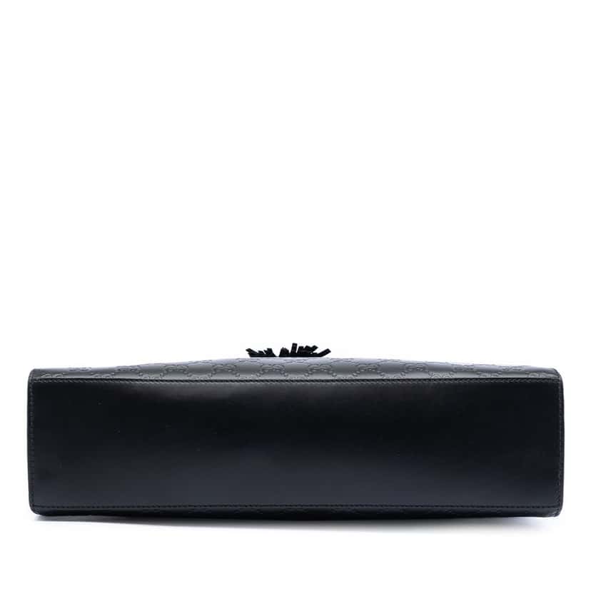 Gucci Large Guccissima Emily Shoulder Bag Black Leather Very good condition - Inside View