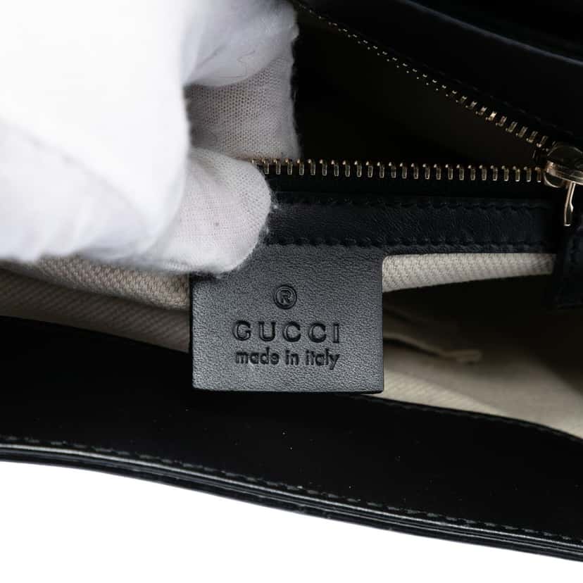 Gucci Large Guccissima Emily Shoulder Bag Black Leather Very good condition - Box View