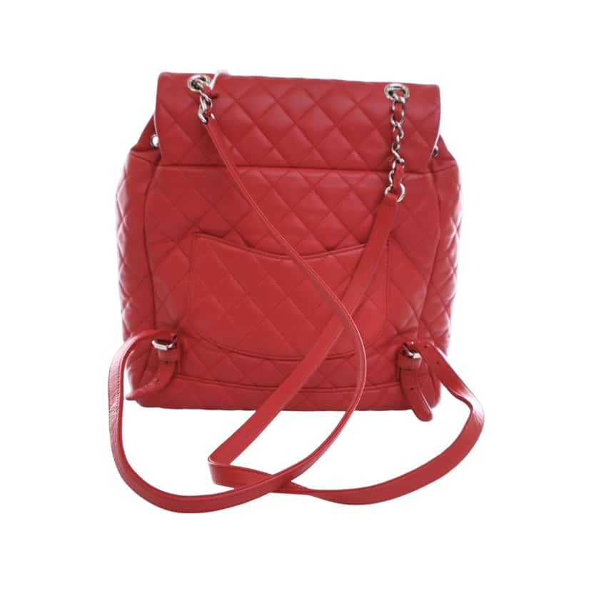 Chanel Medium Lambskin Urban Spirit Backpack Red Leather Very good condition - Back View