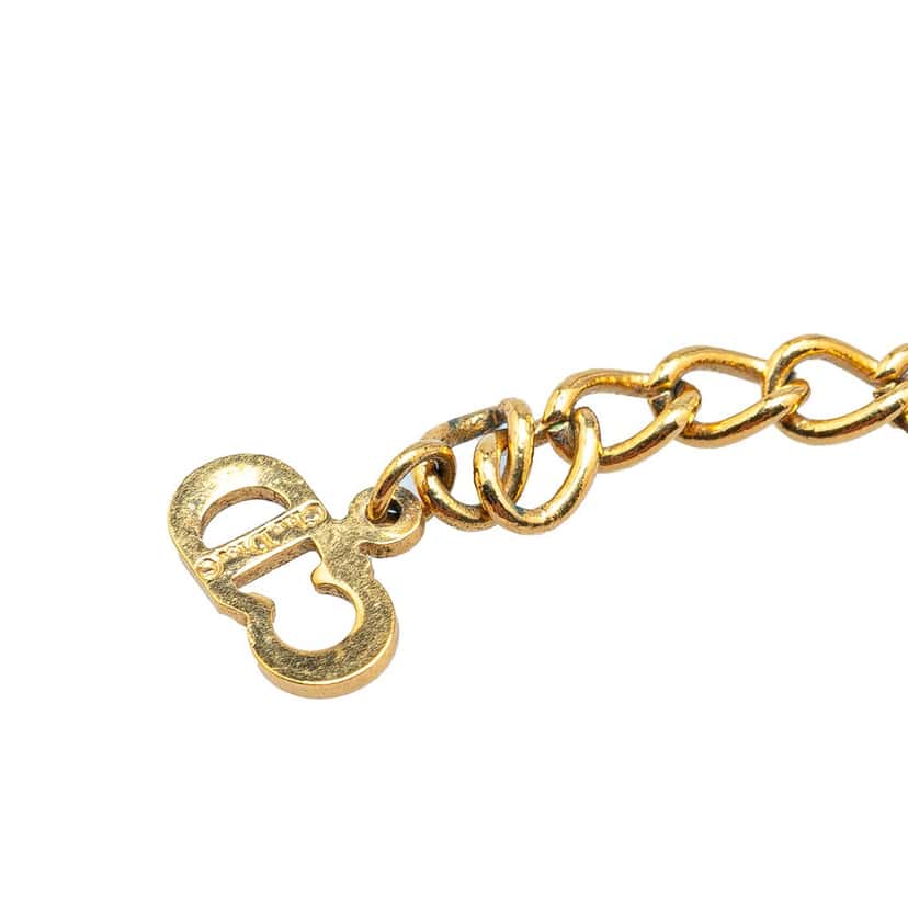 Dior Gold Plated Cut Out O Logo Pendant Necklace Gold Metal Very good condition - Back View