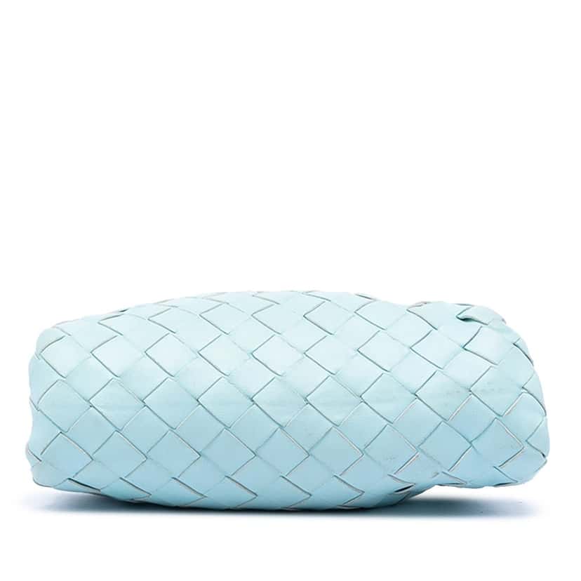 Bottega Veneta Nappa Intrecciato The Mini Pouch Crossbody Blue Leather Very good condition - Inside View
