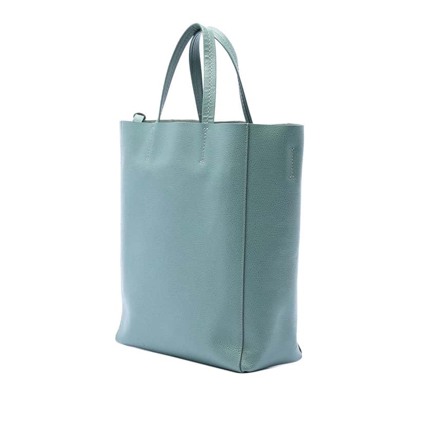 Celine Small Grained Calfskin Vertical Cabas Tote Blue Leather Very good condition - Back View