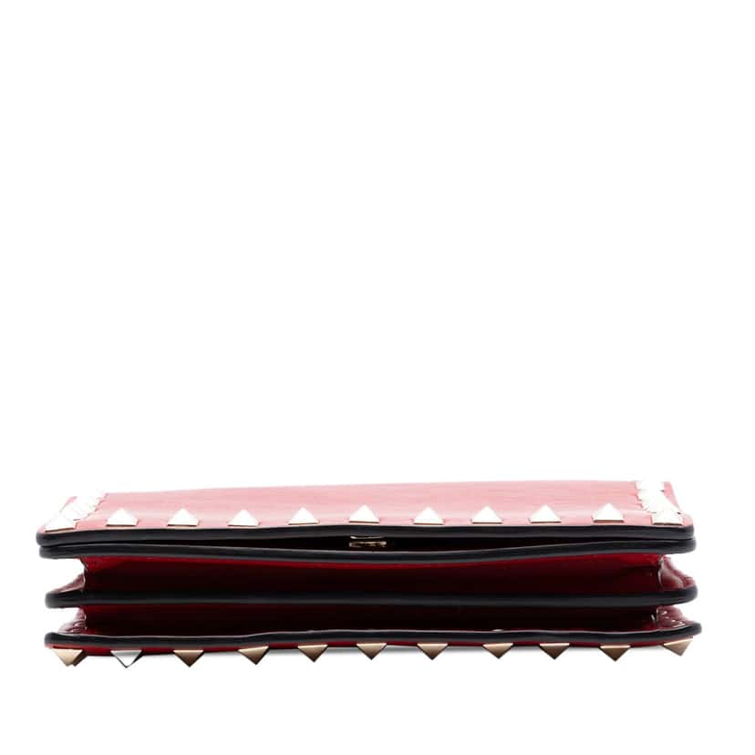 Valentino Leather Rockstud Chain Pouch Red Leather Very good condition - Inside View
