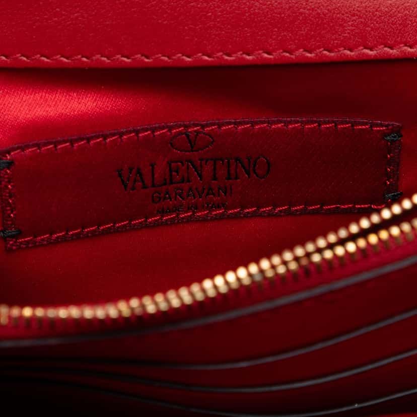 Valentino Leather Rockstud Chain Pouch Red Leather Very good condition - Box View