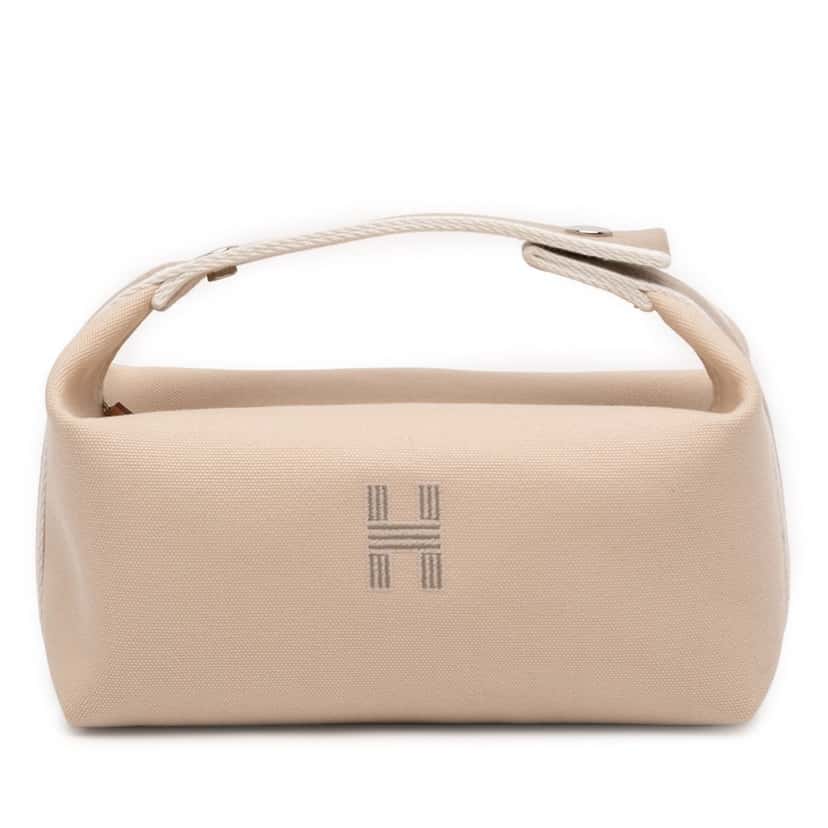 Hermès Small Toile Bride A Brac Case Beige Very good condition - Front View